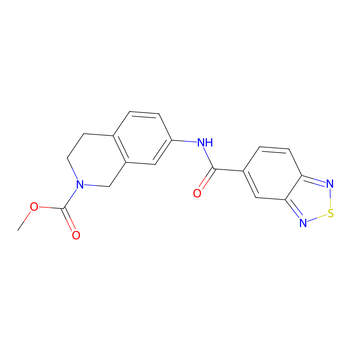 methyl 7-(benzo[c][1,2,5]thiadiazole-5-carboxamido)-3,4-dihydroisoquinoline-2(1H)-carboxylate molecular structure, CAS 1448029-95-5