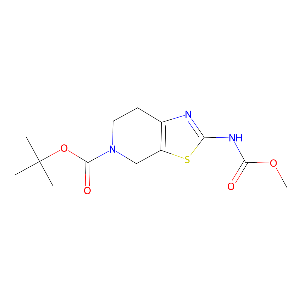 tert-butyl 2-((methoxycarbonyl)amino)-6,7-dihydrothiazolo[5,4-c]pyridine-5(4H)-carboxylate molecular structure, CAS 1448030-04-3