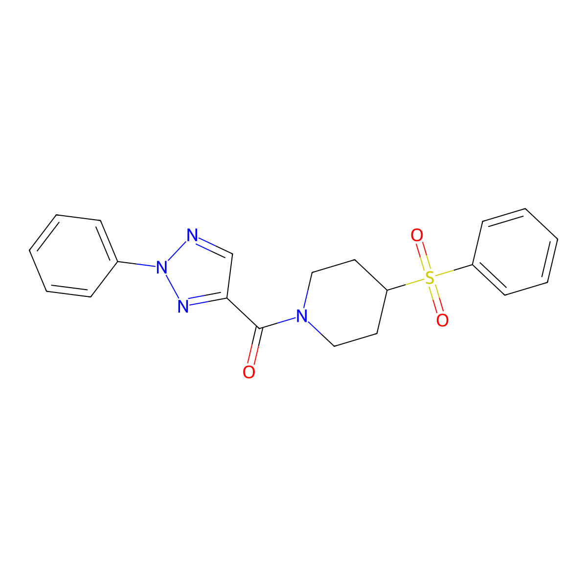 (2-phenyl-2H-1,2,3-triazol-4-yl)(4-(phenylsulfonyl)piperidin-1-yl)methanone molecular structure, CAS 1448030-05-4