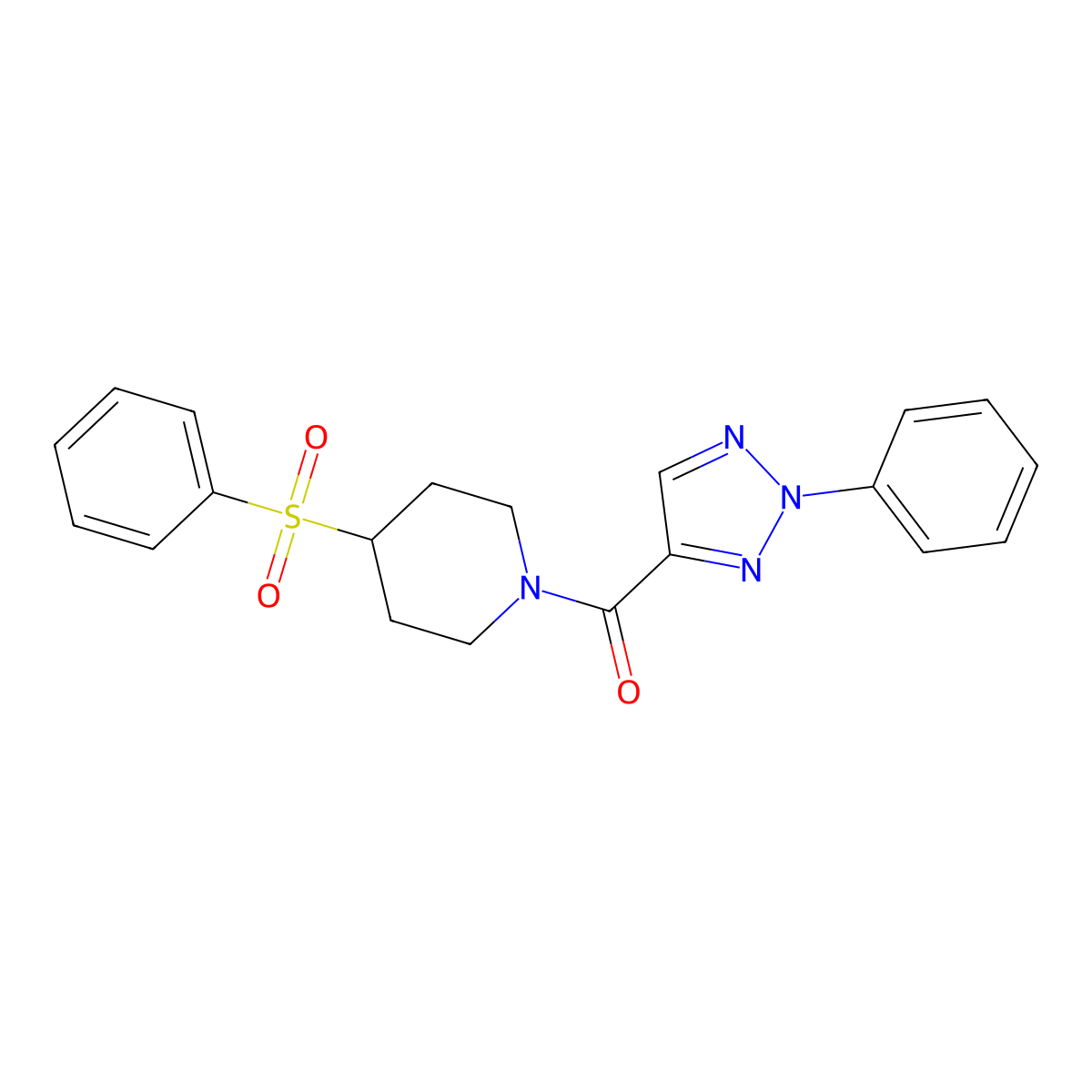 (2-phenyl-2H-1,2,3-triazol-4-yl)(4-(phenylsulfonyl)piperidin-1-yl)methanone molecular structure, CAS 1448030-05-4