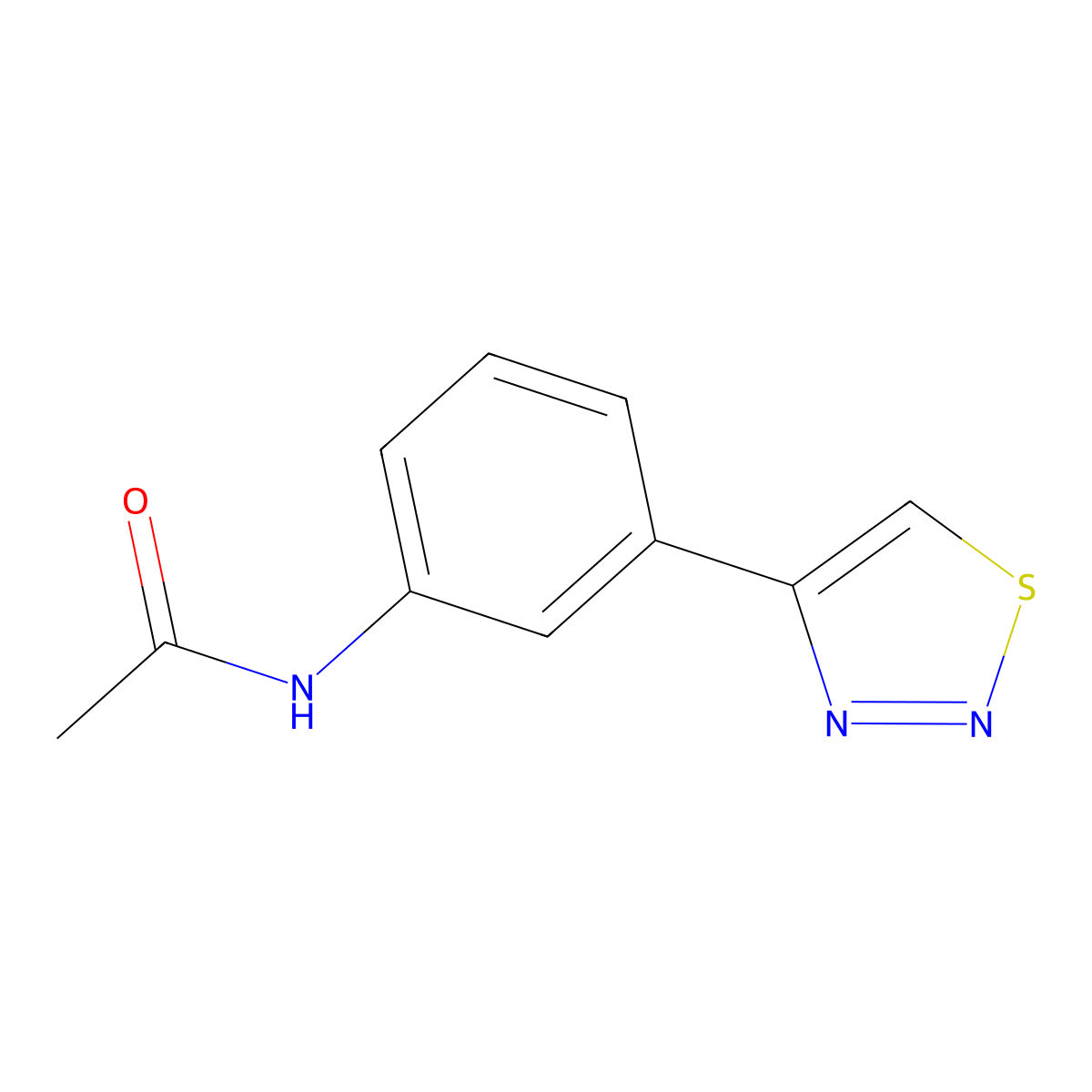 N-(3-(1,2,3-thiadiazol-4-yl)phenyl)acetamide molecular structure, CAS 1448030-13-4