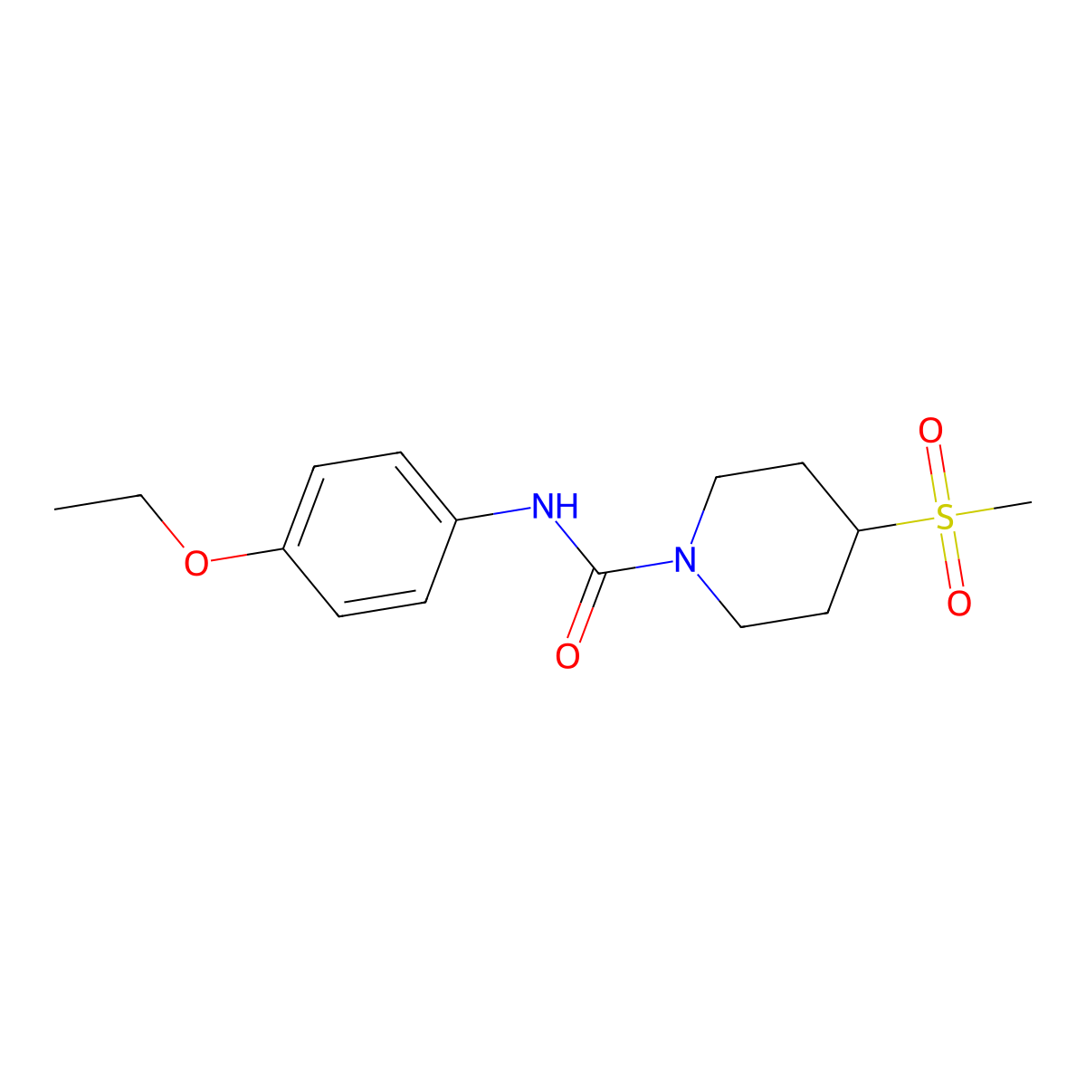 N-(4-ethoxyphenyl)-4-(methylsulfonyl)piperidine-1-carboxamide molecular structure, CAS 1448030-22-5