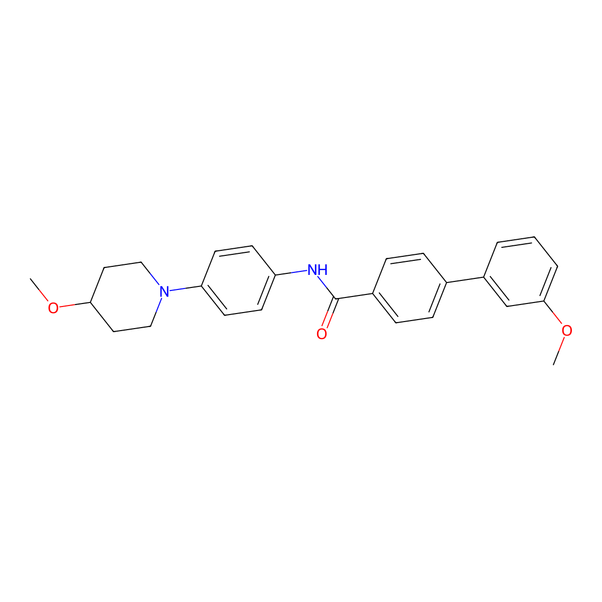 3'-Methoxy-N-[4-(4-methoxypiperidin-1-YL)phenyl]-[1,1'-biphenyl]-4-carboxamide molecular structure, CAS 1448030-25-8