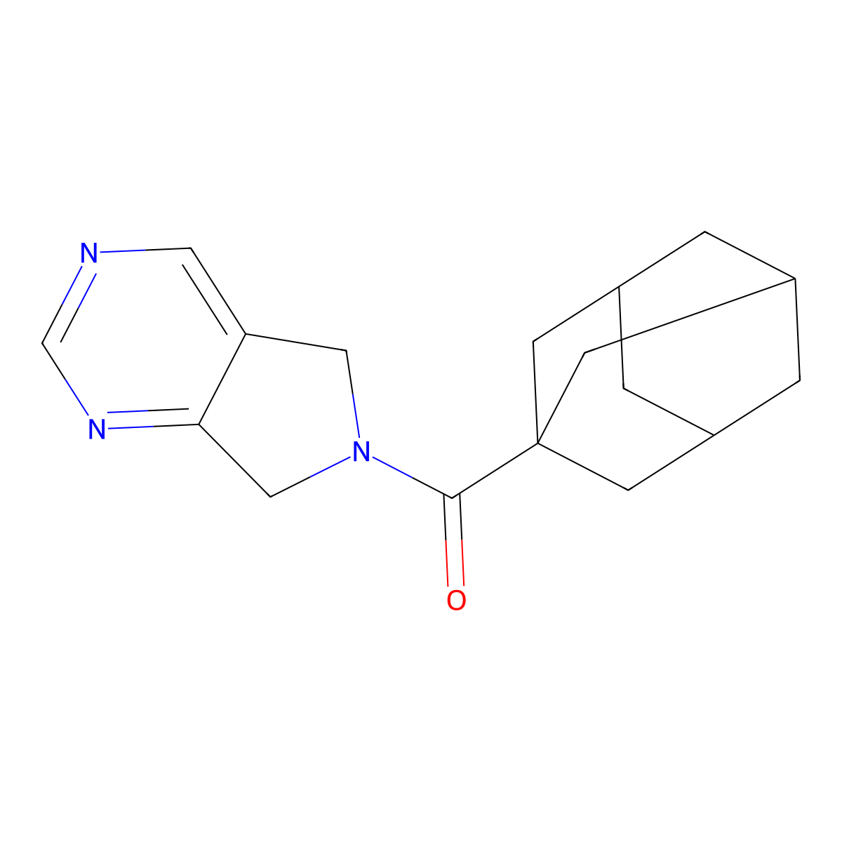 6-(adamantane-1-carbonyl)-5H,6H,7H-pyrrolo[3,4-d]pyrimidine molecular structure, CAS 1448030-31-6