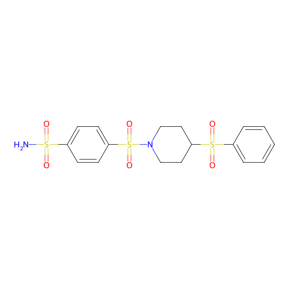 4-((4-(Phenylsulfonyl)piperidin-1-yl)sulfonyl)benzenesulfonamide molecular structure, CAS 1448030-39-4