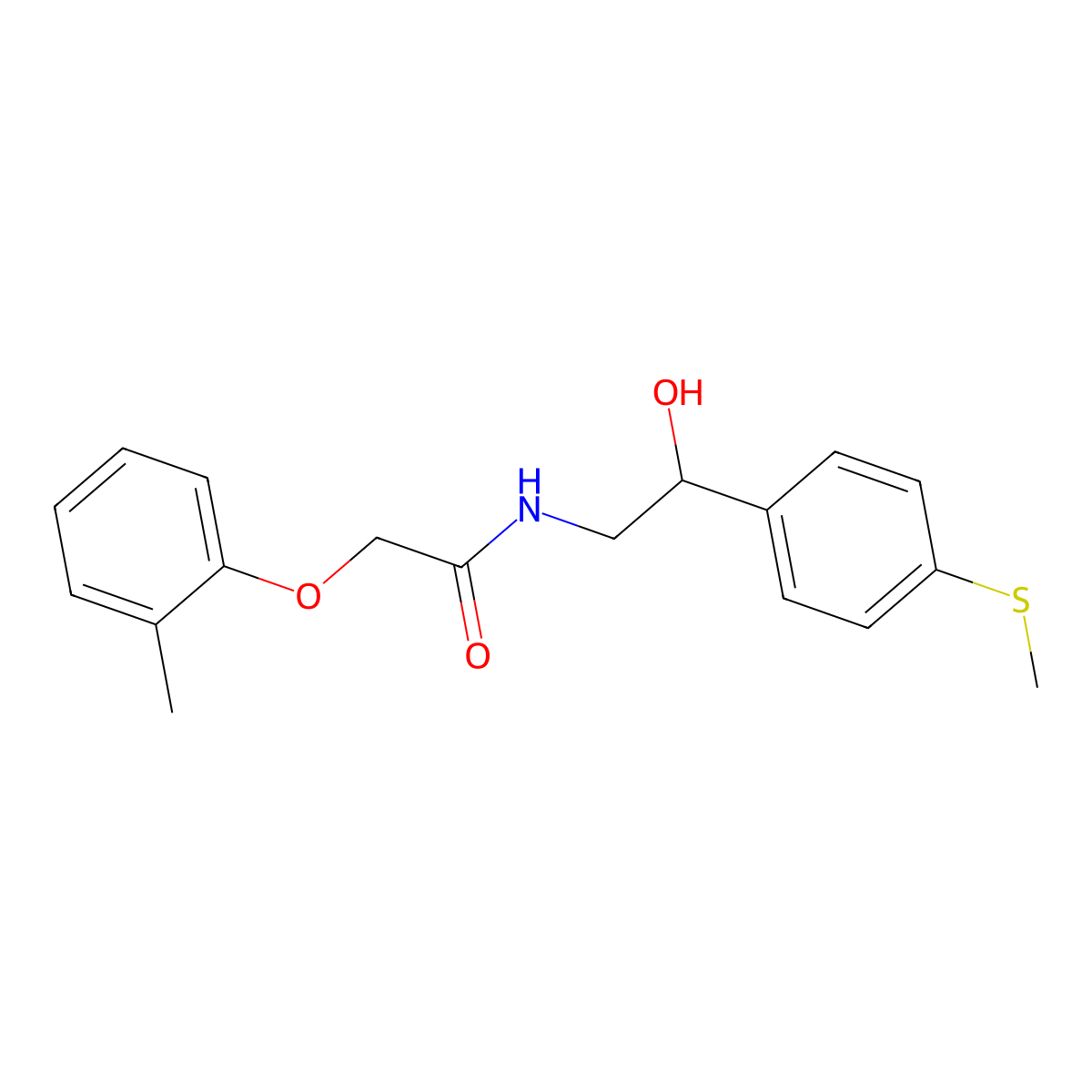 N-(2-hydroxy-2-(4-(methylthio)phenyl)ethyl)-2-(o-tolyloxy)acetamide molecular structure, CAS 1448030-44-1