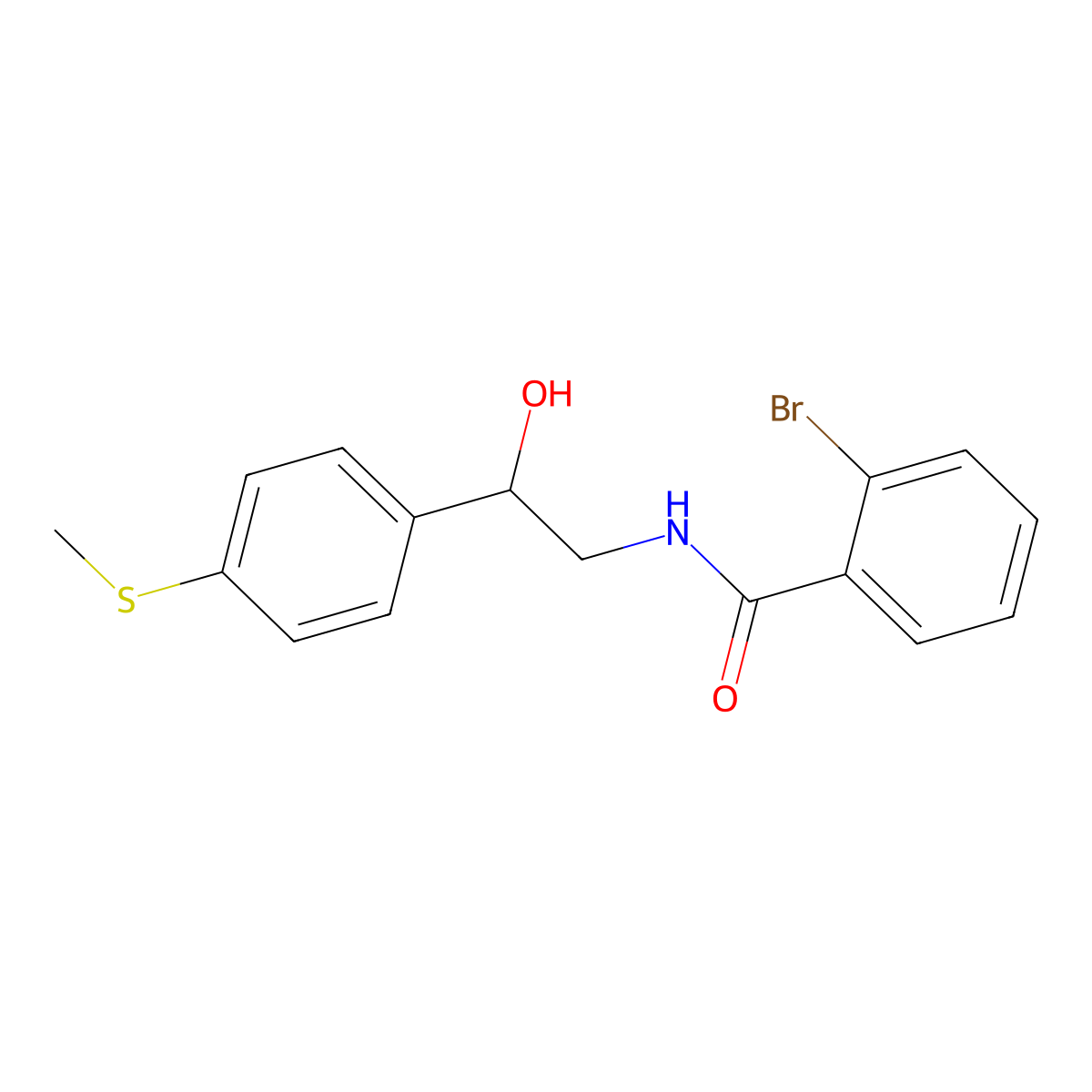 2-bromo-N-(2-hydroxy-2-(4-(methylthio)phenyl)ethyl)benzamide molecular structure, CAS 1448030-49-6
