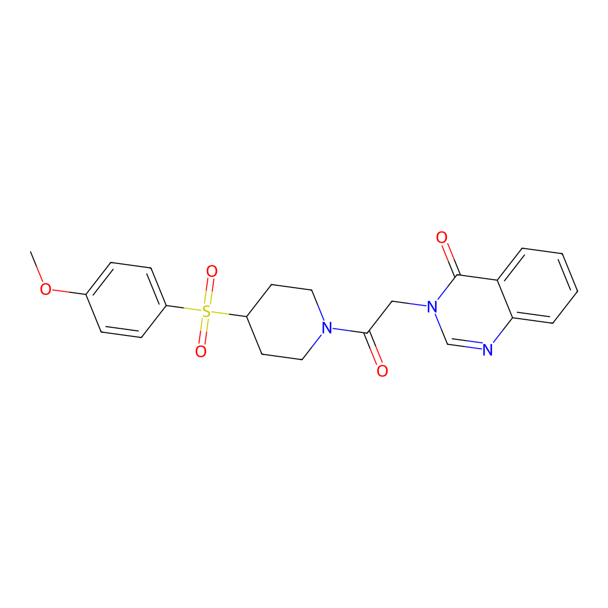 3-(2-(4-((4-methoxyphenyl)sulfonyl)piperidin-1-yl)-2-oxoethyl)quinazolin-4(3H)-one molecular structure, CAS 1448030-60-1