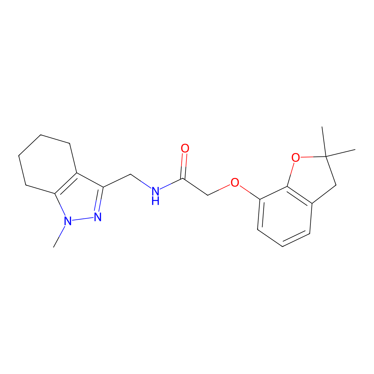 2-[(2,2-dimethyl-2,3-dihydro-1-benzofuran-7-yl)oxy]-N-[(1-methyl-4,5,6,7-tetrahydro-1H-indazol-3-yl)methyl]acetamide molecular structure, CAS 1448030-93-0