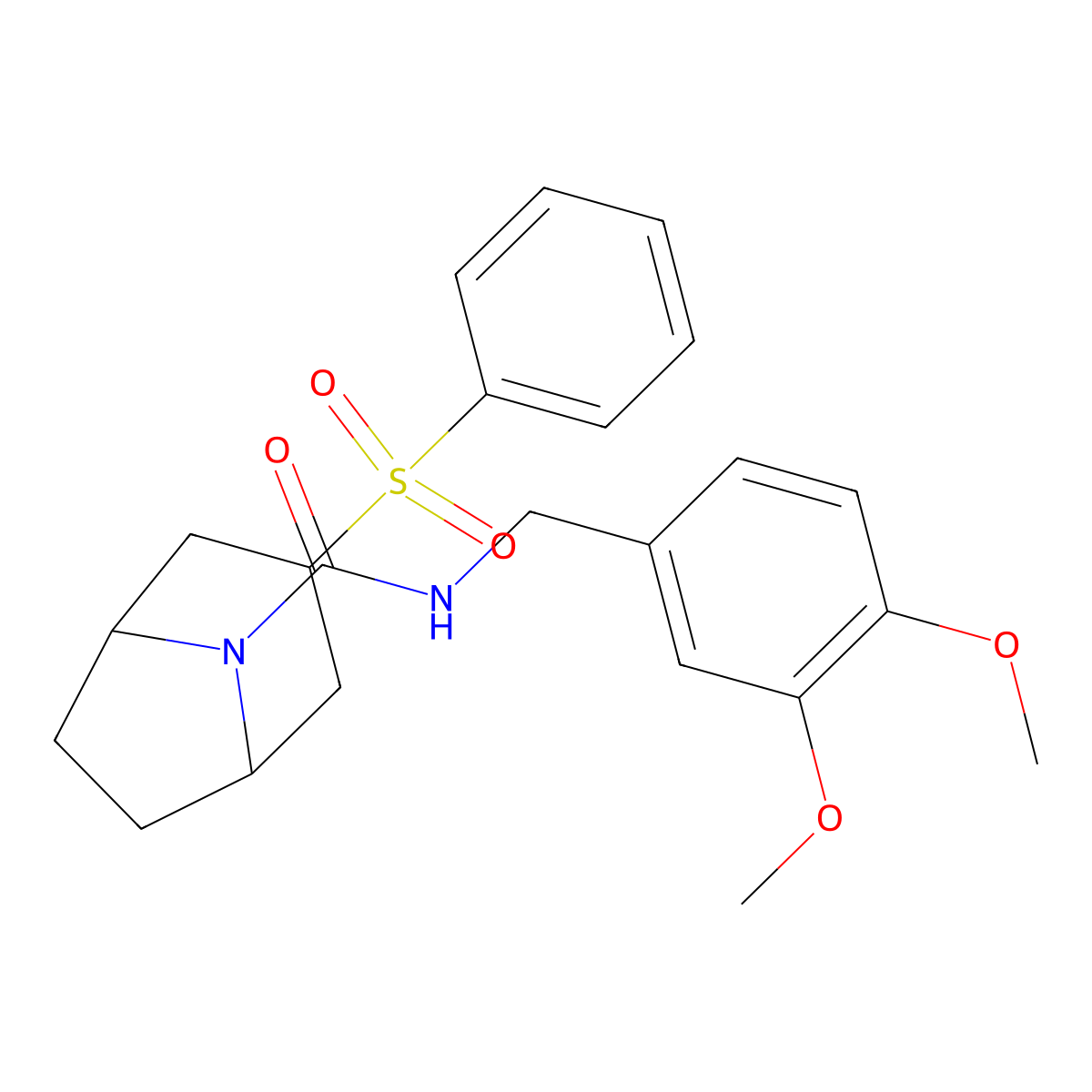 (1R,5S)-N-(3,4-dimethoxybenzyl)-3-(phenylsulfonyl)-8-azabicyclo[3.2.1]octane-8-carboxamide molecular structure, CAS 1448030-97-4