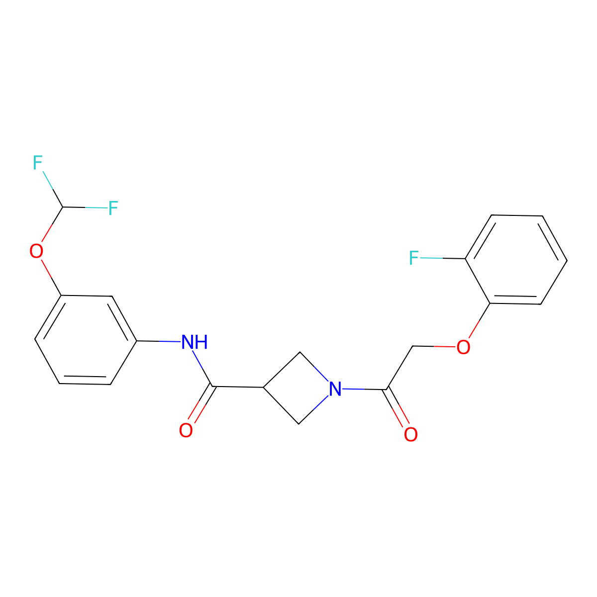 N-[3-(Difluoromethoxy)phenyl]-1-[2-(2-fluorophenoxy)acetyl]azetidine-3-carboxamide molecular structure, CAS 1448031-12-6
