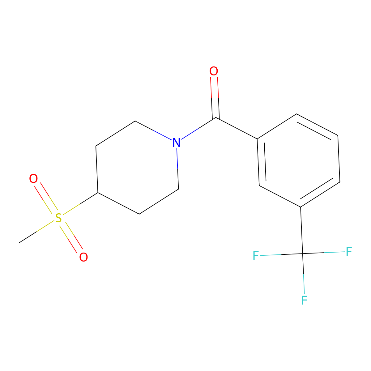 (4-(Methylsulfonyl)piperidin-1-yl)(3-(trifluoromethyl)phenyl)methanone molecular structure, CAS 1448031-23-9