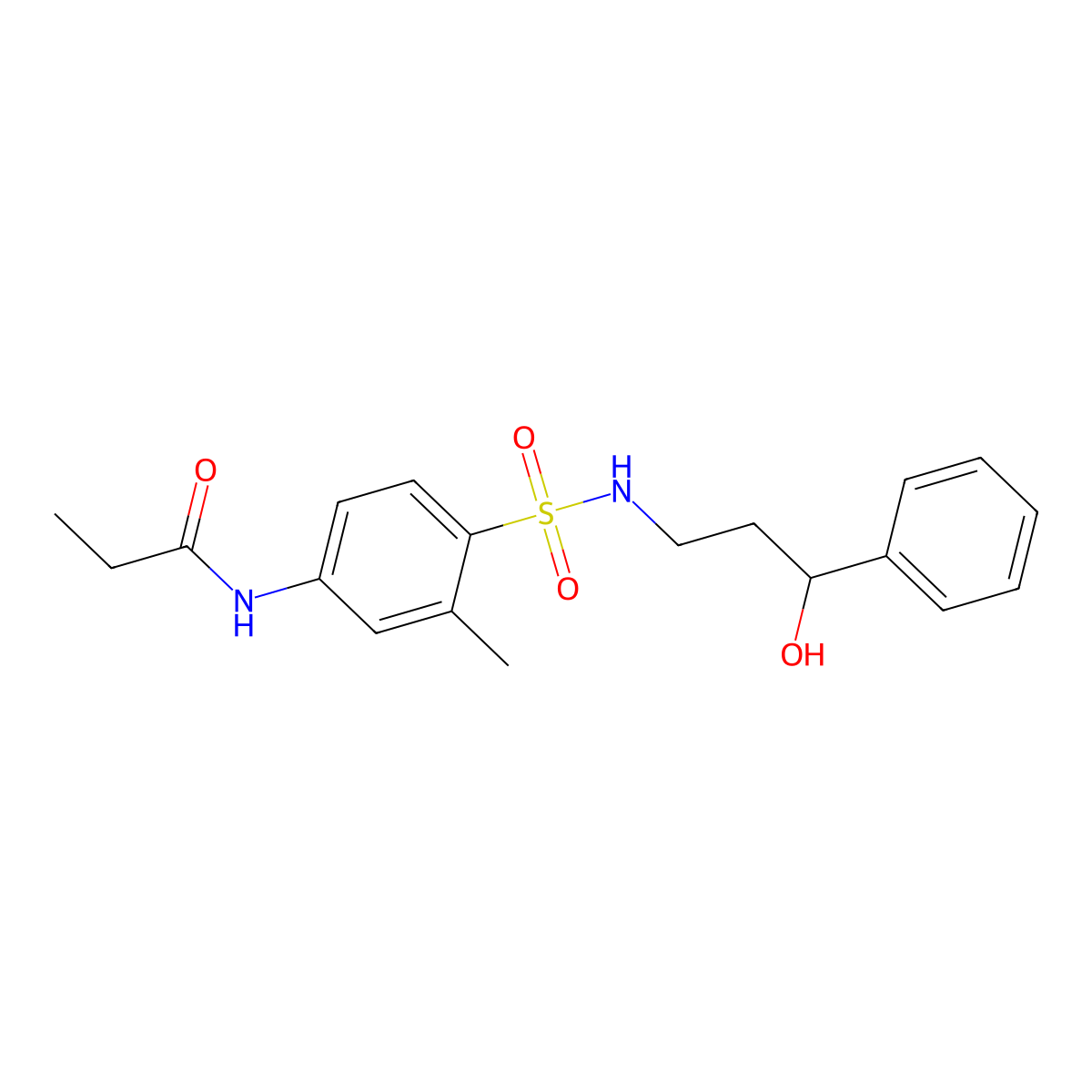 N-(4-(N-(3-hydroxy-3-phenylpropyl)sulfamoyl)-3-methylphenyl)propionamide molecular structure, CAS 1448031-28-4