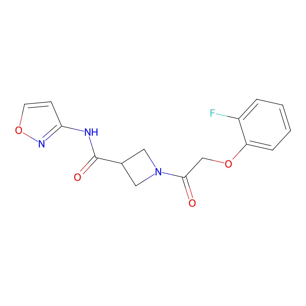 1-(2-(2-fluorophenoxy)acetyl)-N-(isoxazol-3-yl)azetidine-3-carboxamide molecular structure, CAS 1448031-51-3