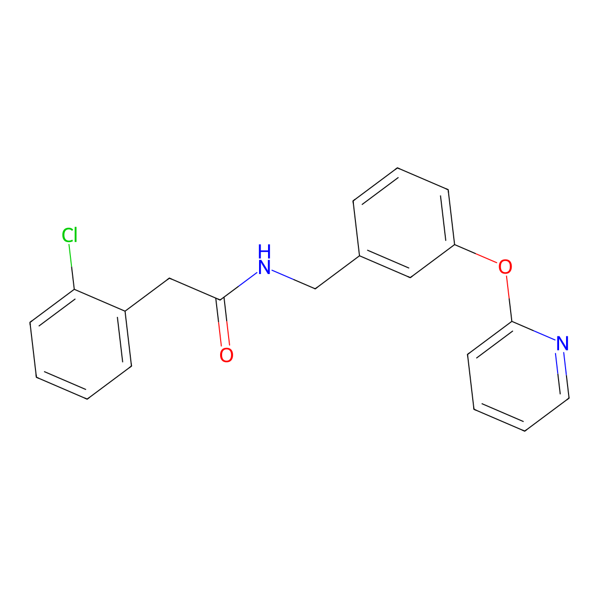 2-(2-chlorophenyl)-N-(3-(pyridin-2-yloxy)benzyl)acetamide molecular structure, CAS 1448031-53-5