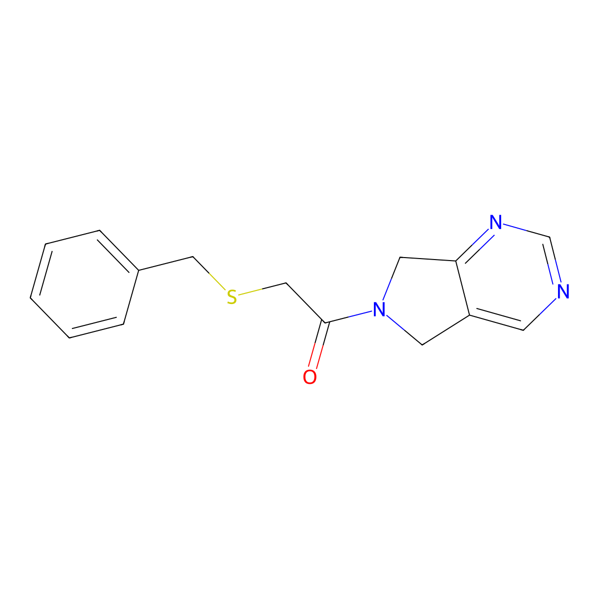 2-(benzylthio)-1-(5H-pyrrolo[3,4-d]pyrimidin-6(7H)-yl)ethanone molecular structure, CAS 1448031-54-6