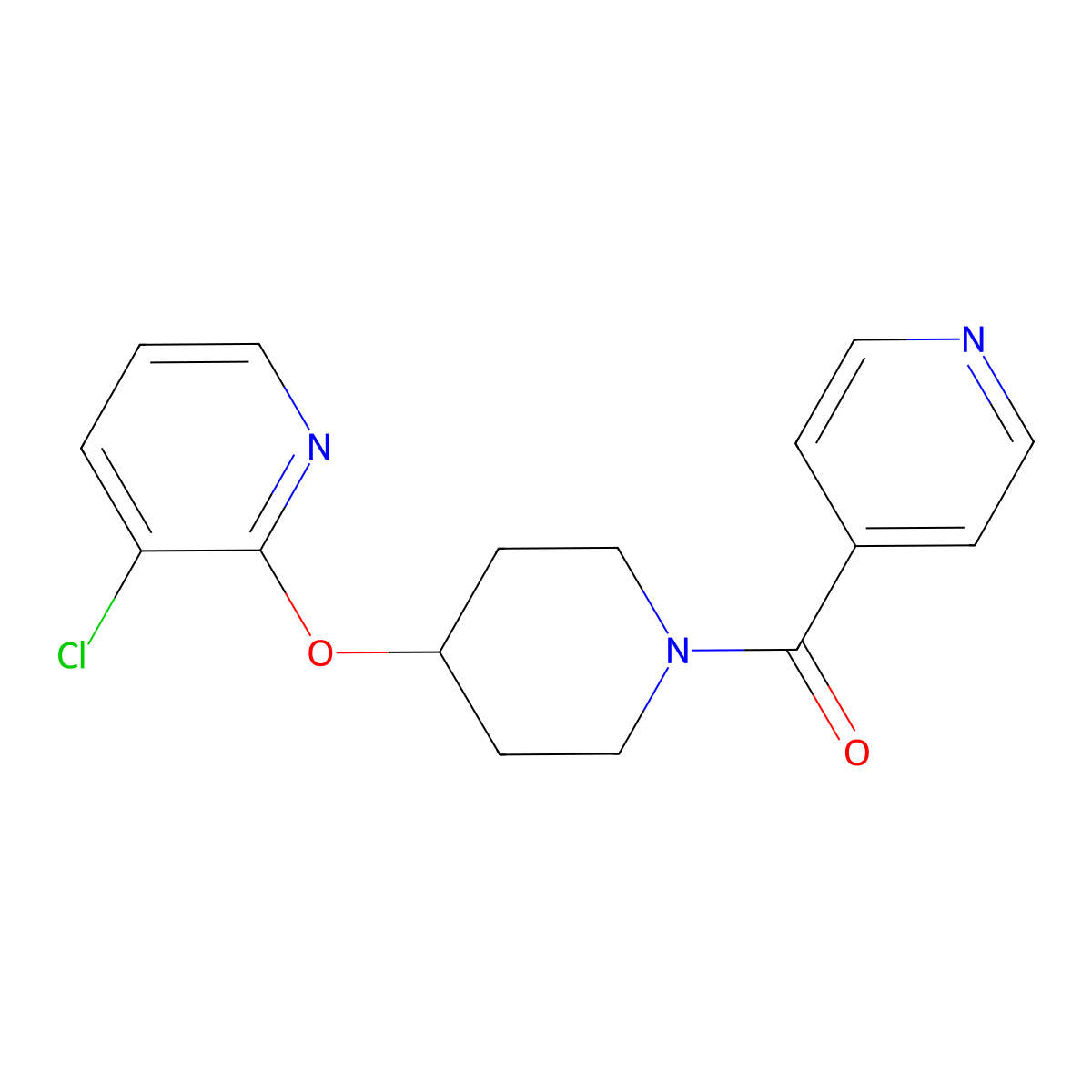 (4-((3-Chloropyridin-2-yl)oxy)piperidin-1-yl)(pyridin-4-yl)methanone molecular structure, CAS 1448033-20-2
