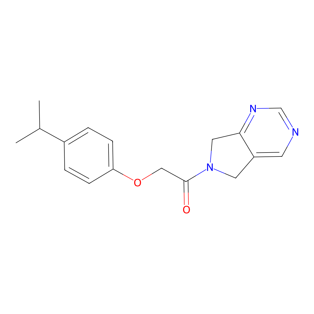 2-(4-isopropylphenoxy)-1-(5H-pyrrolo[3,4-d]pyrimidin-6(7H)-yl)ethanone molecular structure, CAS 1448033-24-6