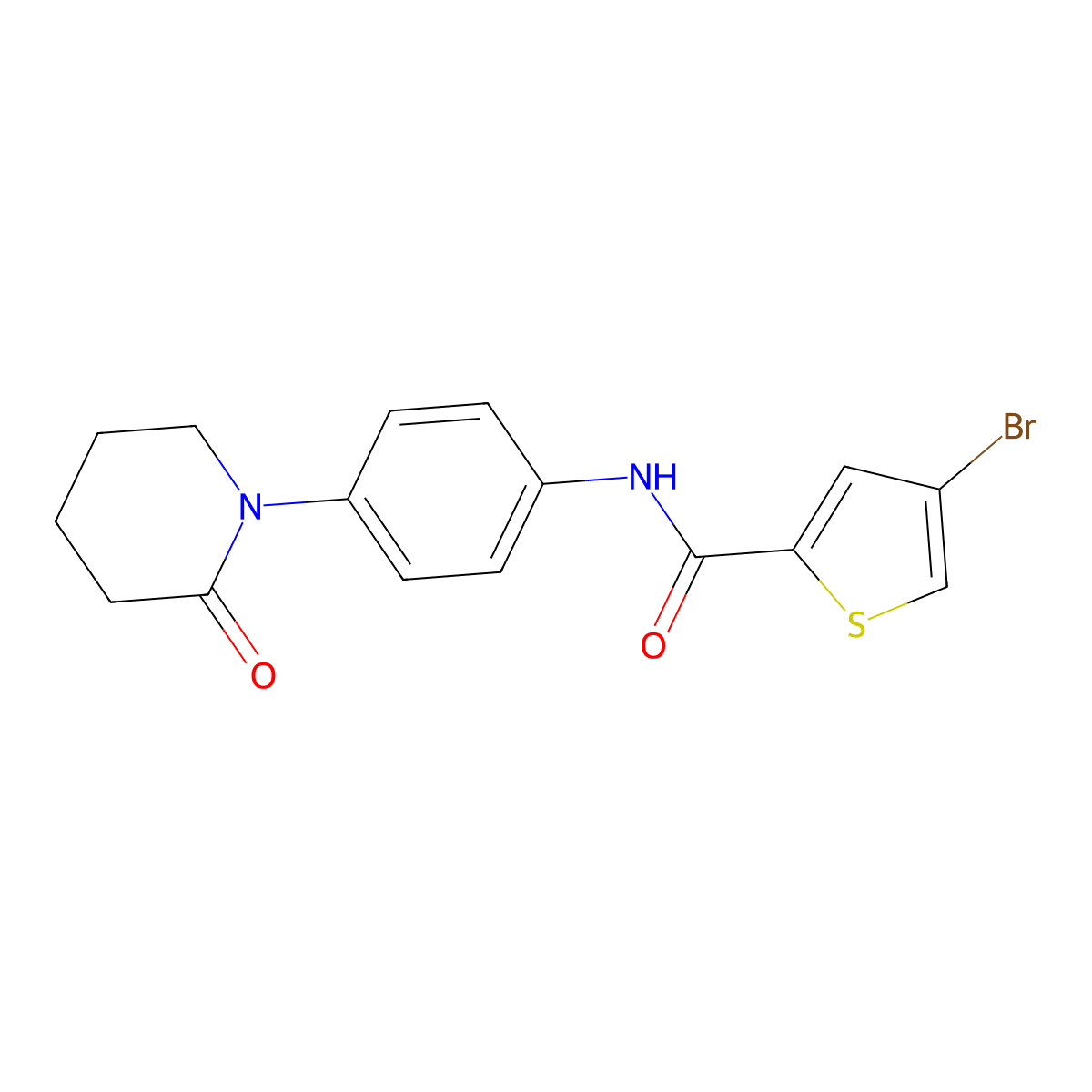 4-Bromo-N-[4-(2-oxopiperidin-1-YL)phenyl]thiophene-2-carboxamide molecular structure, CAS 1448033-25-7