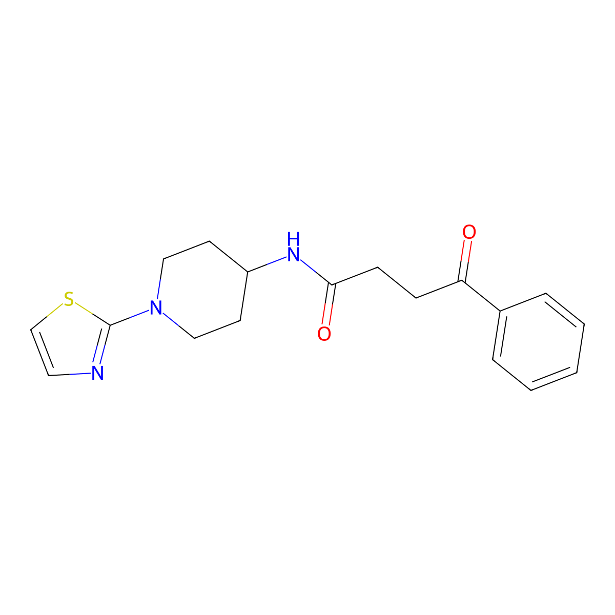 4-oxo-4-phenyl-N-(1-(thiazol-2-yl)piperidin-4-yl)butanamide molecular structure, CAS 1448033-31-5