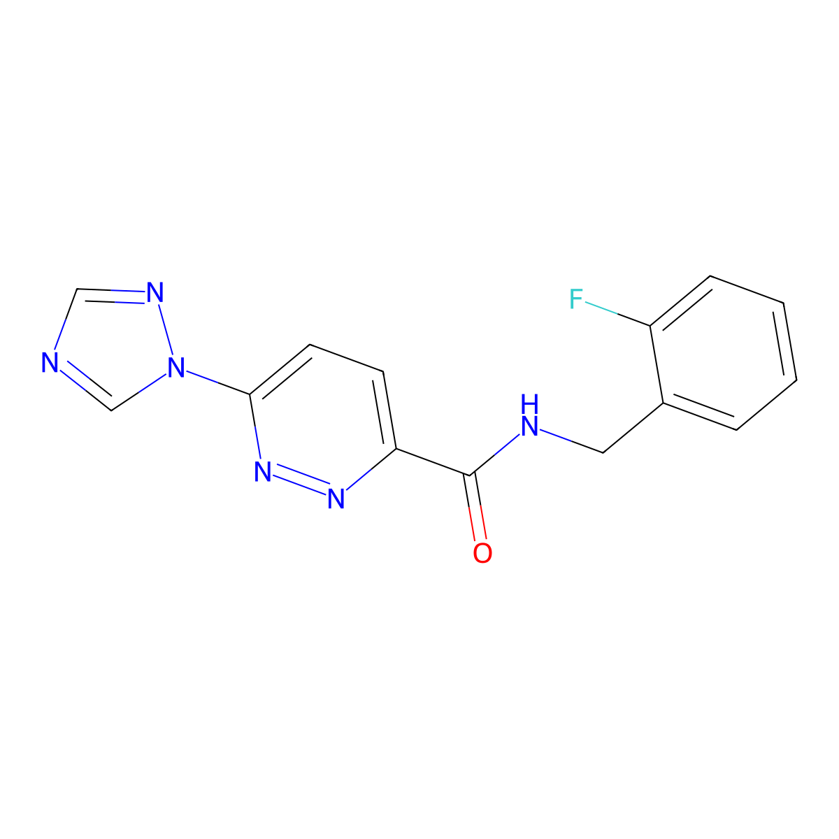 N-(2-fluorobenzyl)-6-(1H-1,2,4-triazol-1-yl)pyridazine-3-carboxamide molecular structure, CAS 1448033-45-1