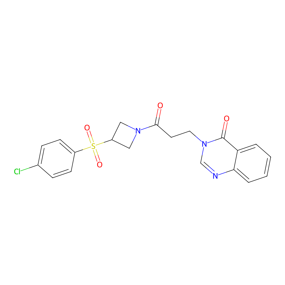 3-(3-(3-((4-chlorophenyl)sulfonyl)azetidin-1-yl)-3-oxopropyl)quinazolin-4(3H)-one molecular structure, CAS 1448033-47-3