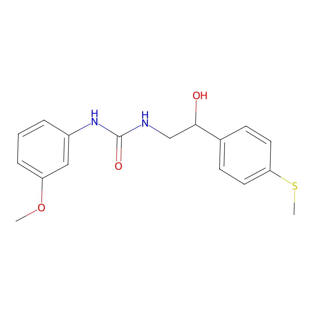 1-(2-Hydroxy-2-(4-(methylthio)phenyl)ethyl)-3-(3-methoxyphenyl)urea molecular structure, CAS 1448033-50-8