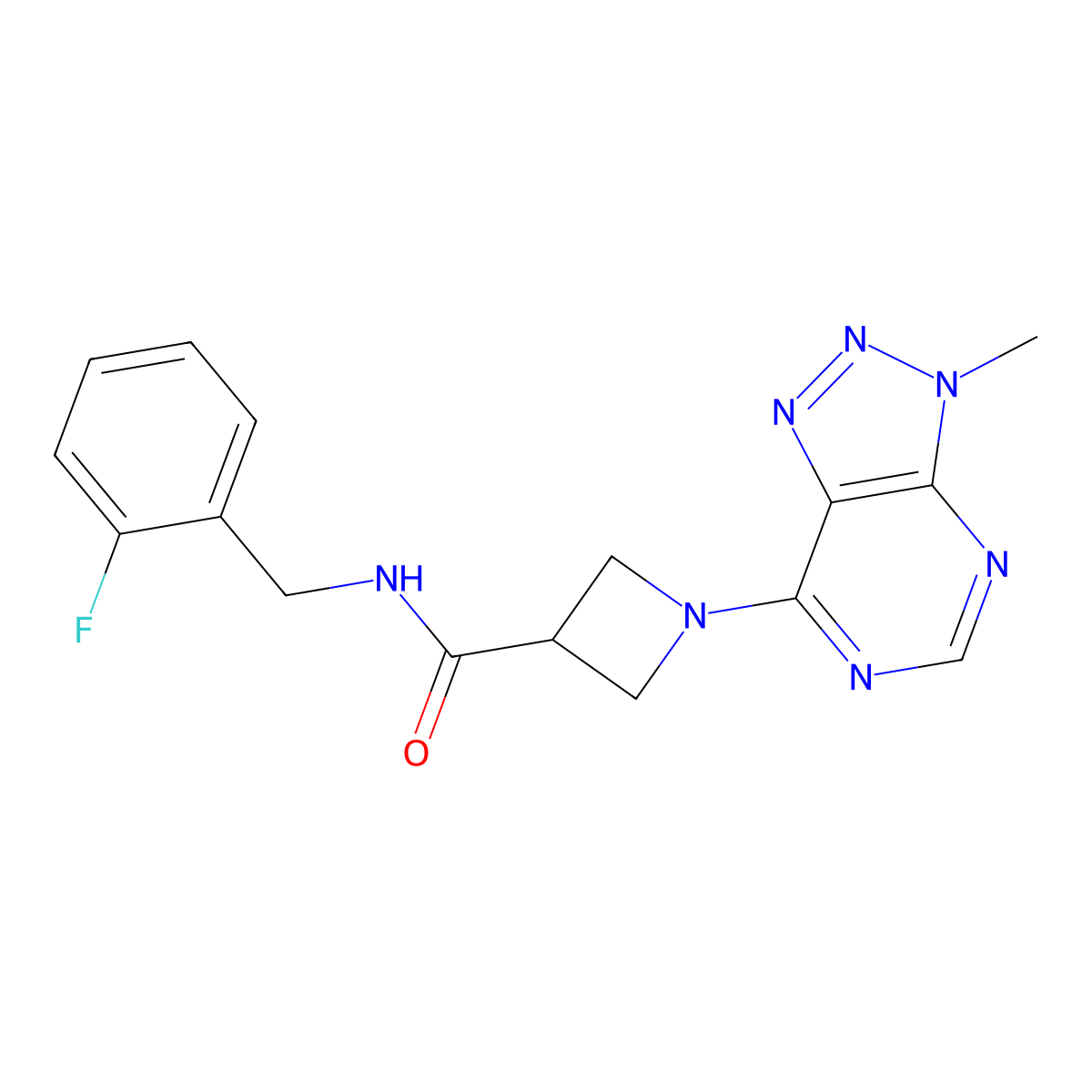N-(2-fluorobenzyl)-1-(3-methyl-3H-[1,2,3]triazolo[4,5-d]pyrimidin-7-yl)azetidine-3-carboxamide molecular structure, CAS 1448033-51-9