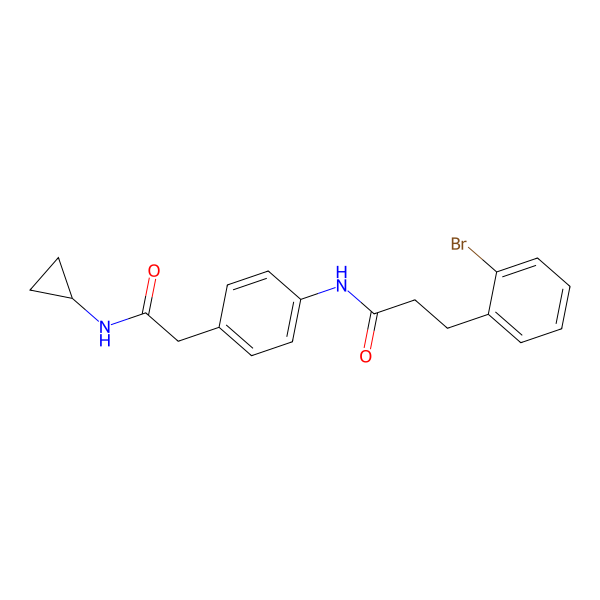 3-(2-bromophenyl)-N-(4-(2-(cyclopropylamino)-2-oxoethyl)phenyl)propanamide molecular structure, CAS 1448033-53-1