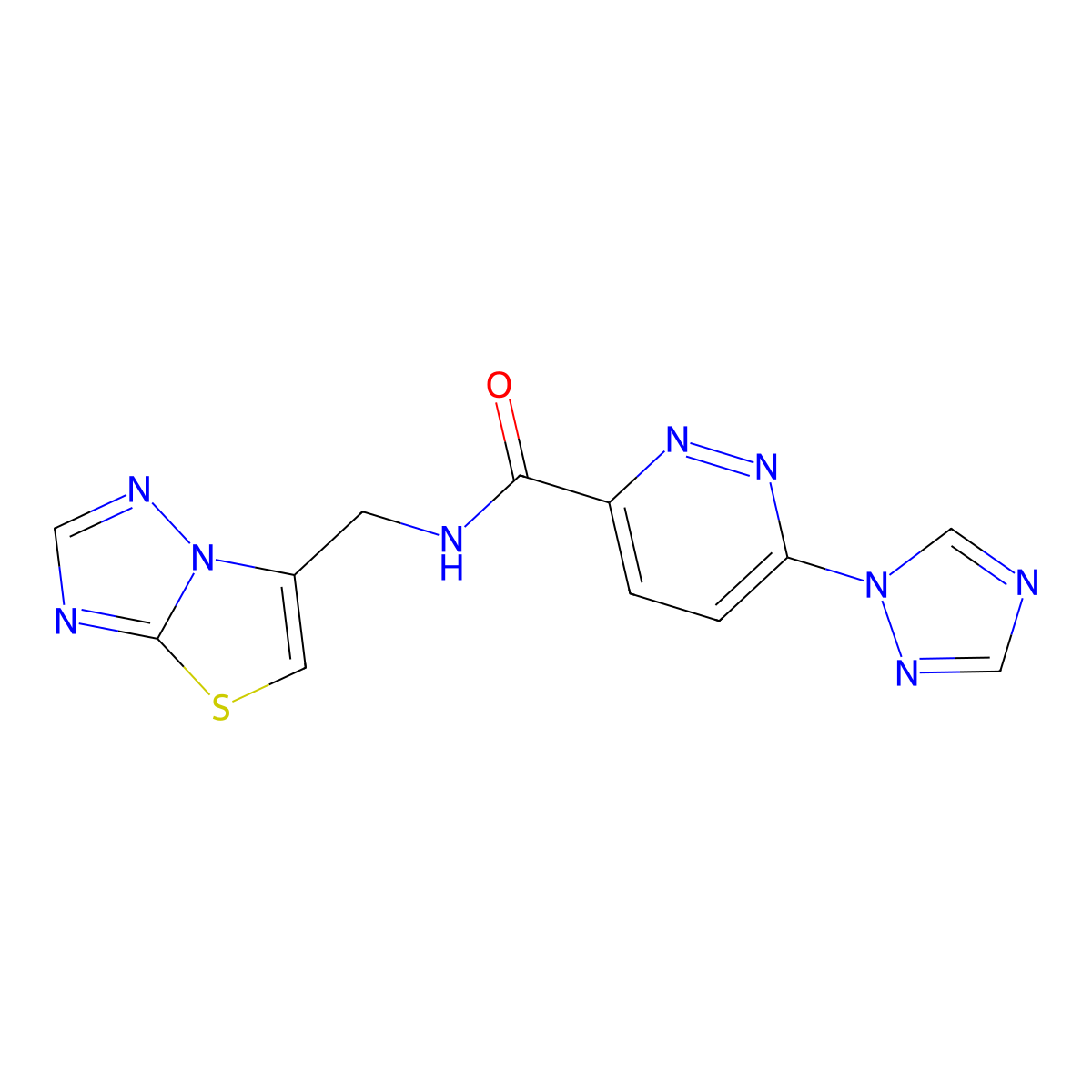 N-(thiazolo[3,2-b][1,2,4]triazol-6-ylmethyl)-6-(1H-1,2,4-triazol-1-yl)pyridazine-3-carboxamide molecular structure, CAS 1448033-54-2