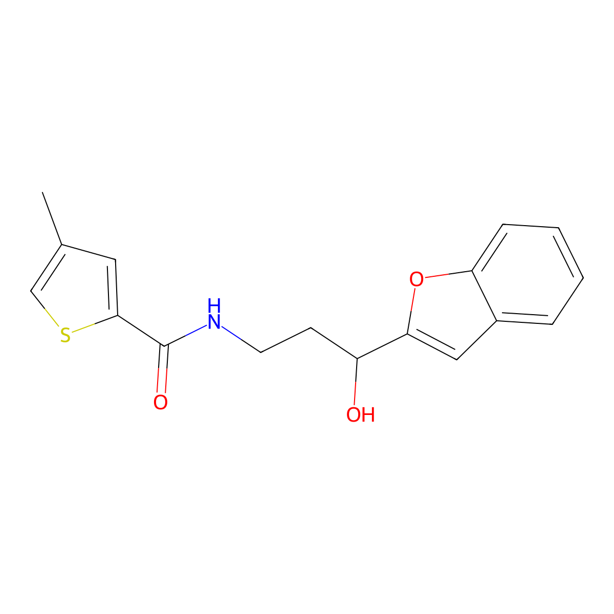 N-(3-(benzofuran-2-yl)-3-hydroxypropyl)-4-methylthiophene-2-carboxamide molecular structure, CAS 1448033-61-1