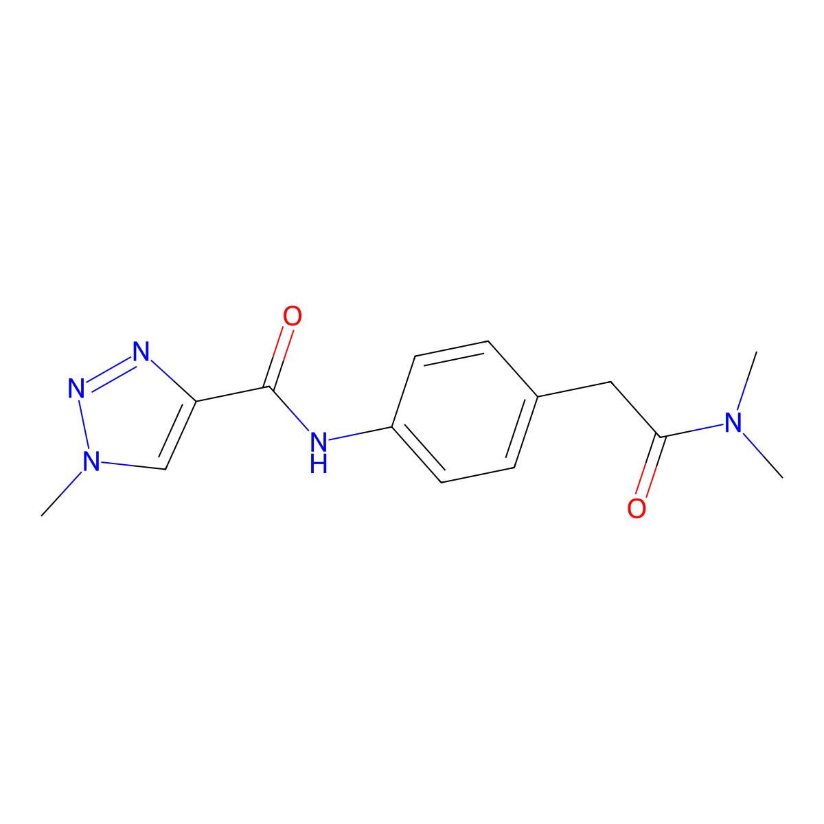 N-(4-(2-(dimethylamino)-2-oxoethyl)phenyl)-1-methyl-1H-1,2,3-triazole-4-carboxamide molecular structure, CAS 1448033-62-2