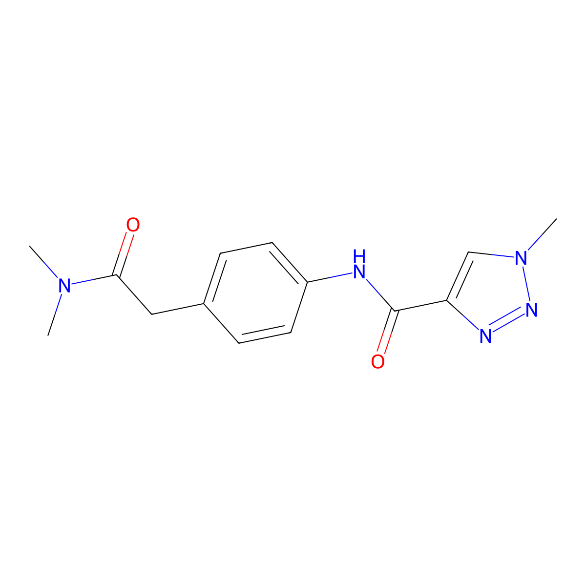 N-(4-(2-(dimethylamino)-2-oxoethyl)phenyl)-1-methyl-1H-1,2,3-triazole-4-carboxamide molecular structure, CAS 1448033-62-2
