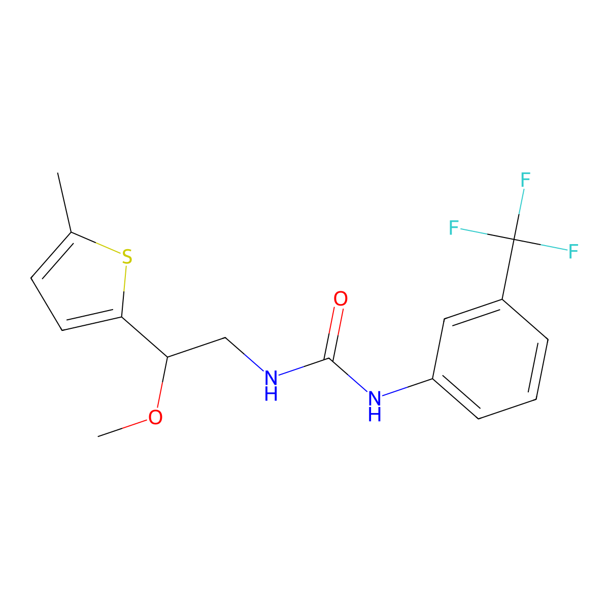 1-(2-Methoxy-2-(5-methylthiophen-2-yl)ethyl)-3-(3-(trifluoromethyl)phenyl)urea molecular structure, CAS 1448033-63-3