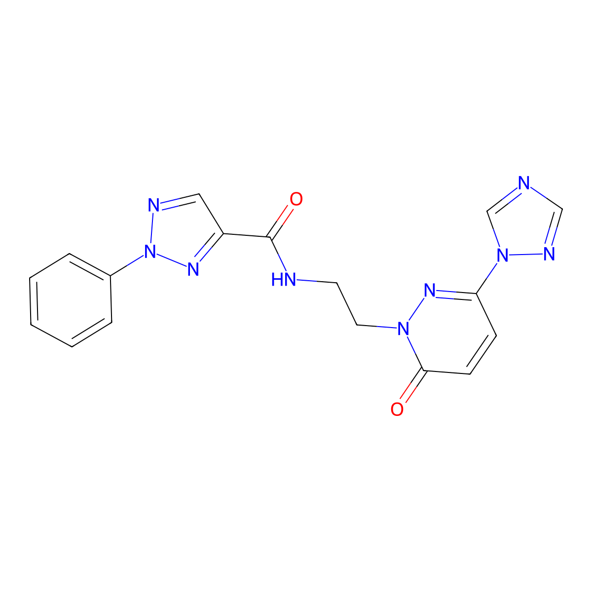 N-{2-[6-oxo-3-(1H-1,2,4-triazol-1-yl)-1,6-dihydropyridazin-1-yl]ethyl}-2-phenyl-2H-1,2,3-triazole-4-carboxamide molecular structure, CAS 1448033-64-4