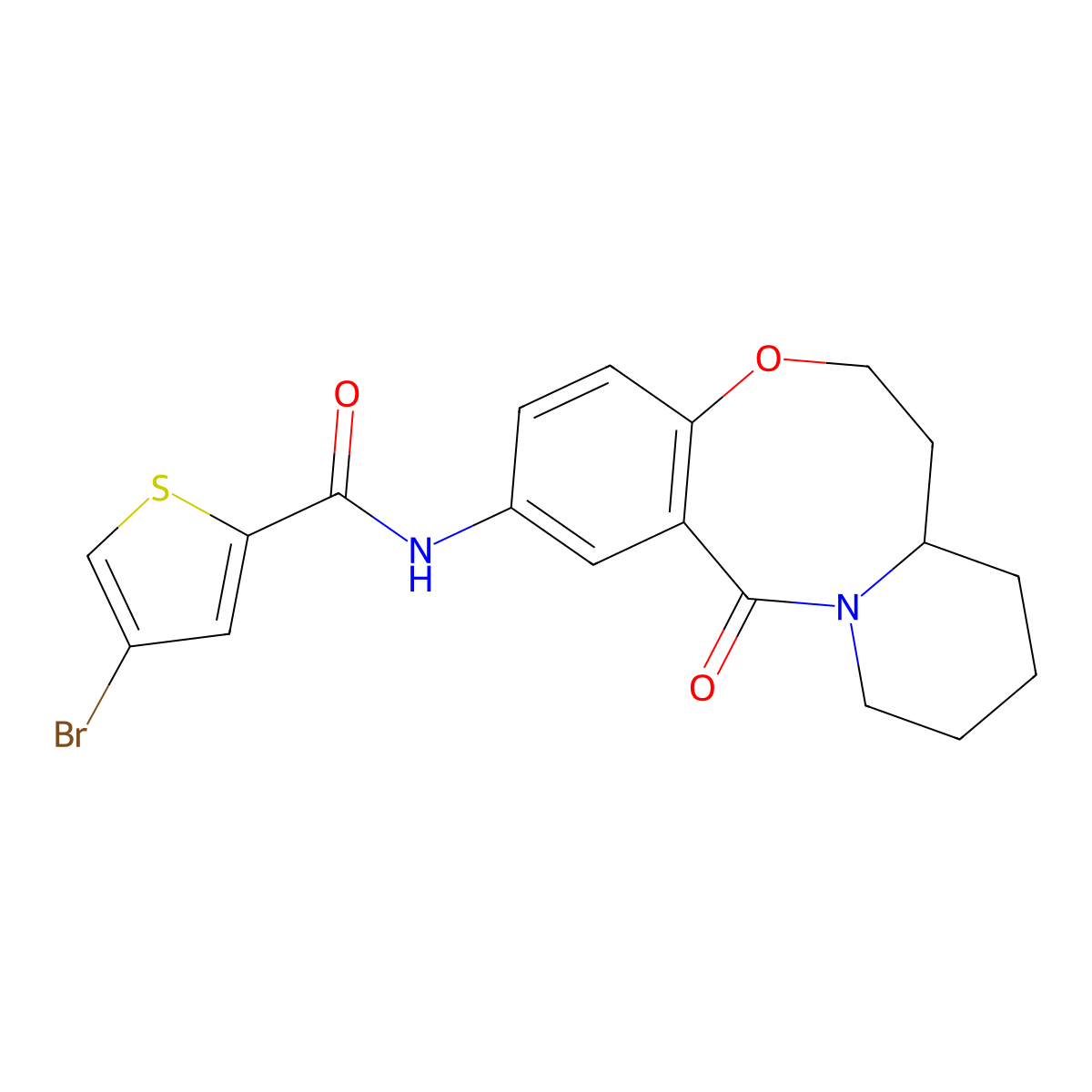 4-bromo-N-{2-oxo-9-oxa-1-azatricyclo[10.4.0.0^{3,8}]hexadeca-3,5,7-trien-5-yl}thiophene-2-carboxamide molecular structure, CAS 1448033-78-0