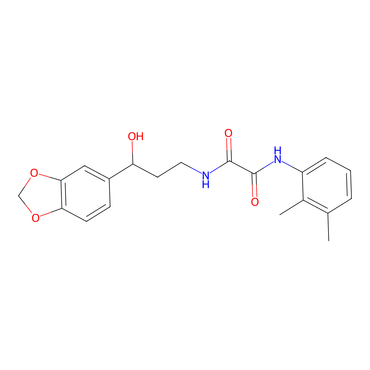 N1-(3-(benzo[d][1,3]dioxol-5-yl)-3-hydroxypropyl)-N2-(2,3-dimethylphenyl)oxalamide molecular structure, CAS 1448033-81-5
