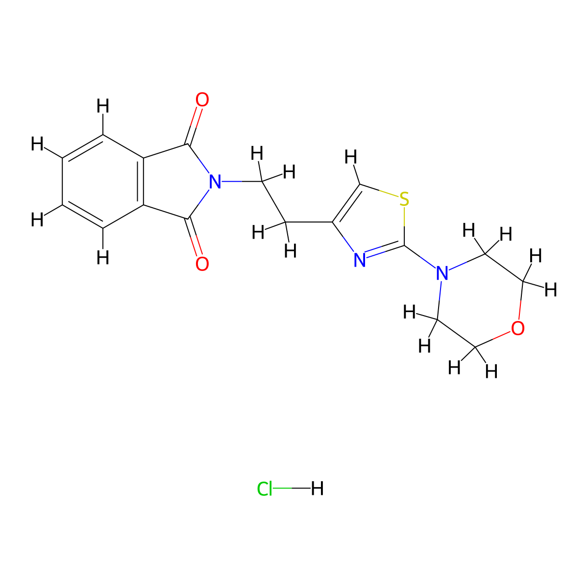 2-(2-(2-Morpholinothiazol-4-yl)ethyl)isoindoline-1,3-dione hydrochloride molecular structure, CAS 1448034-00-1