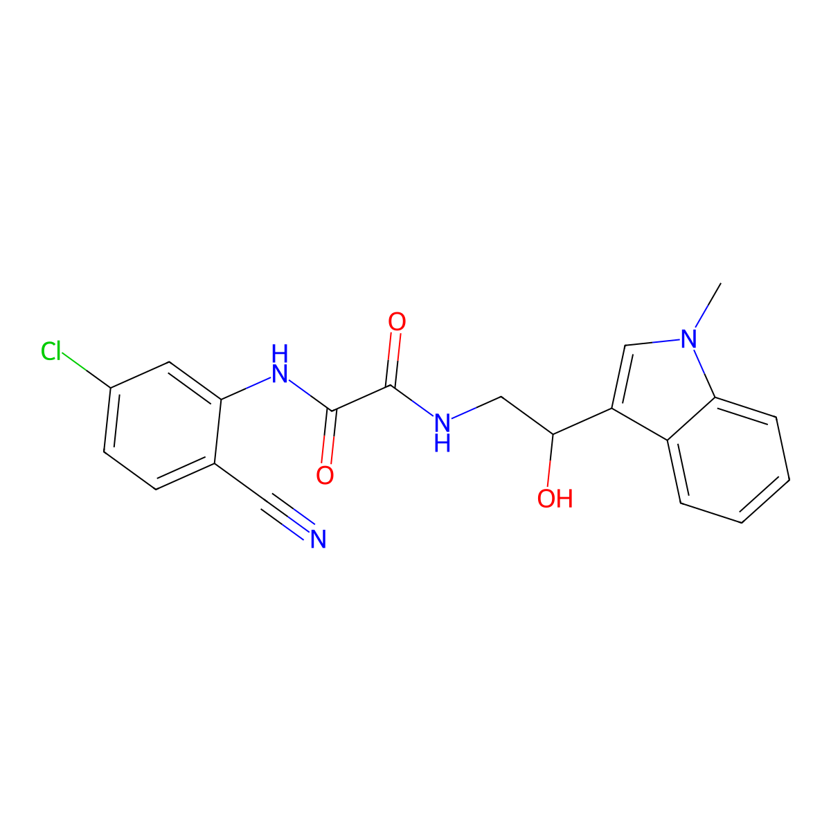 N'-(5-chloro-2-cyanophenyl)-N-[2-hydroxy-2-(1-methyl-1H-indol-3-yl)ethyl]ethanediamide molecular structure, CAS 1448034-06-7