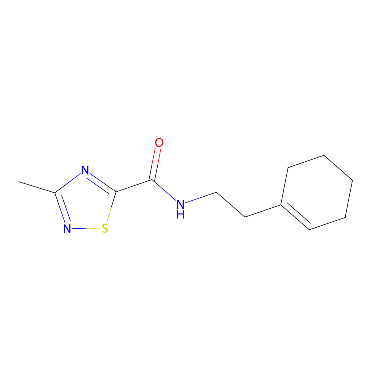 N-[2-(Cyclohex-1-EN-1-YL)ethyl]-3-methyl-1,2,4-thiadiazole-5-carboxamide molecular structure, CAS 1448034-07-8