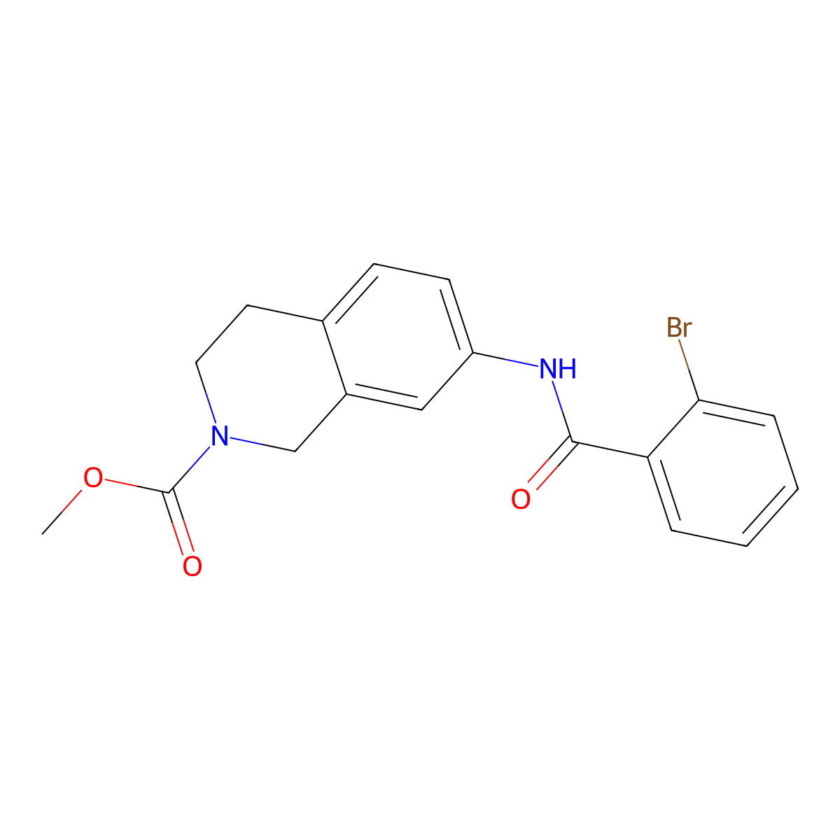methyl 7-(2-bromobenzamido)-3,4-dihydroisoquinoline-2(1H)-carboxylate molecular structure, CAS 1448034-08-9