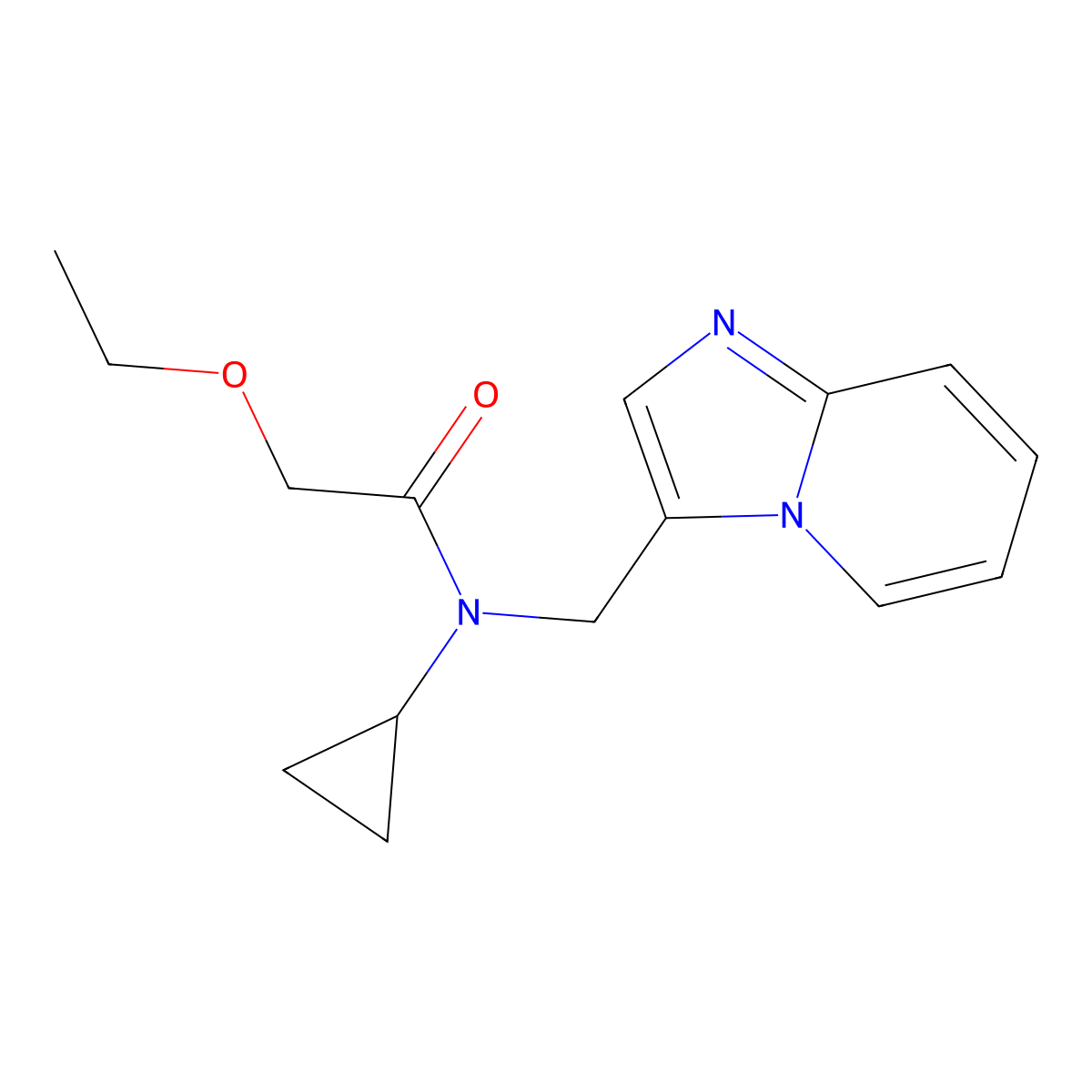 N-cyclopropyl-2-ethoxy-N-(imidazo[1,2-a]pyridin-3-ylmethyl)acetamide molecular structure, CAS 1448034-14-7