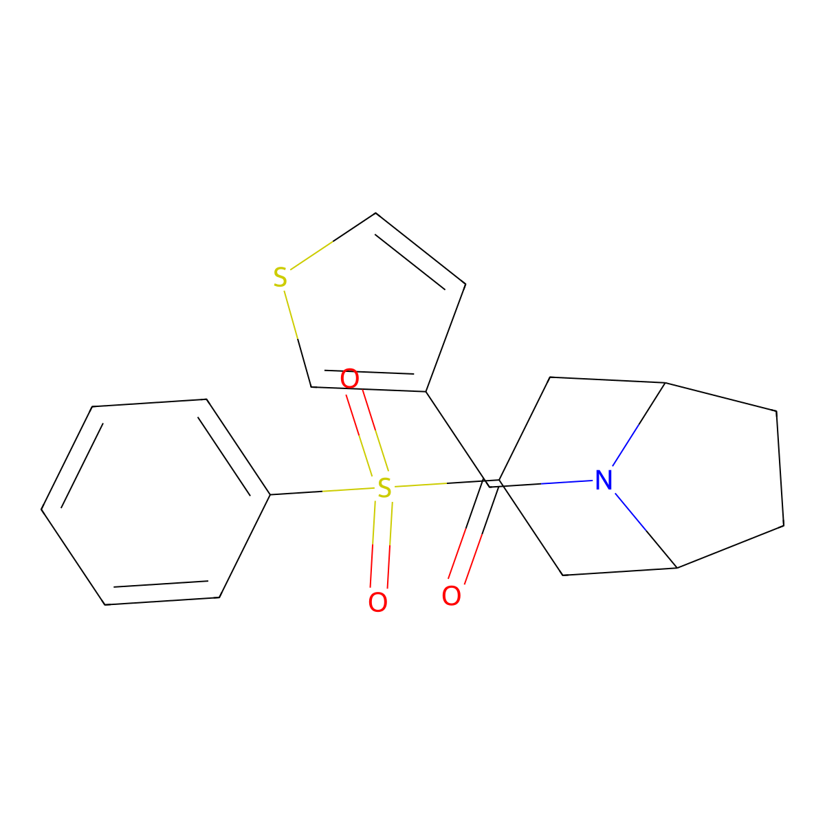 ((1R,5S)-3-(phenylsulfonyl)-8-azabicyclo[3.2.1]octan-8-yl)(thiophen-3-yl)methanone molecular structure, CAS 1448034-18-1
