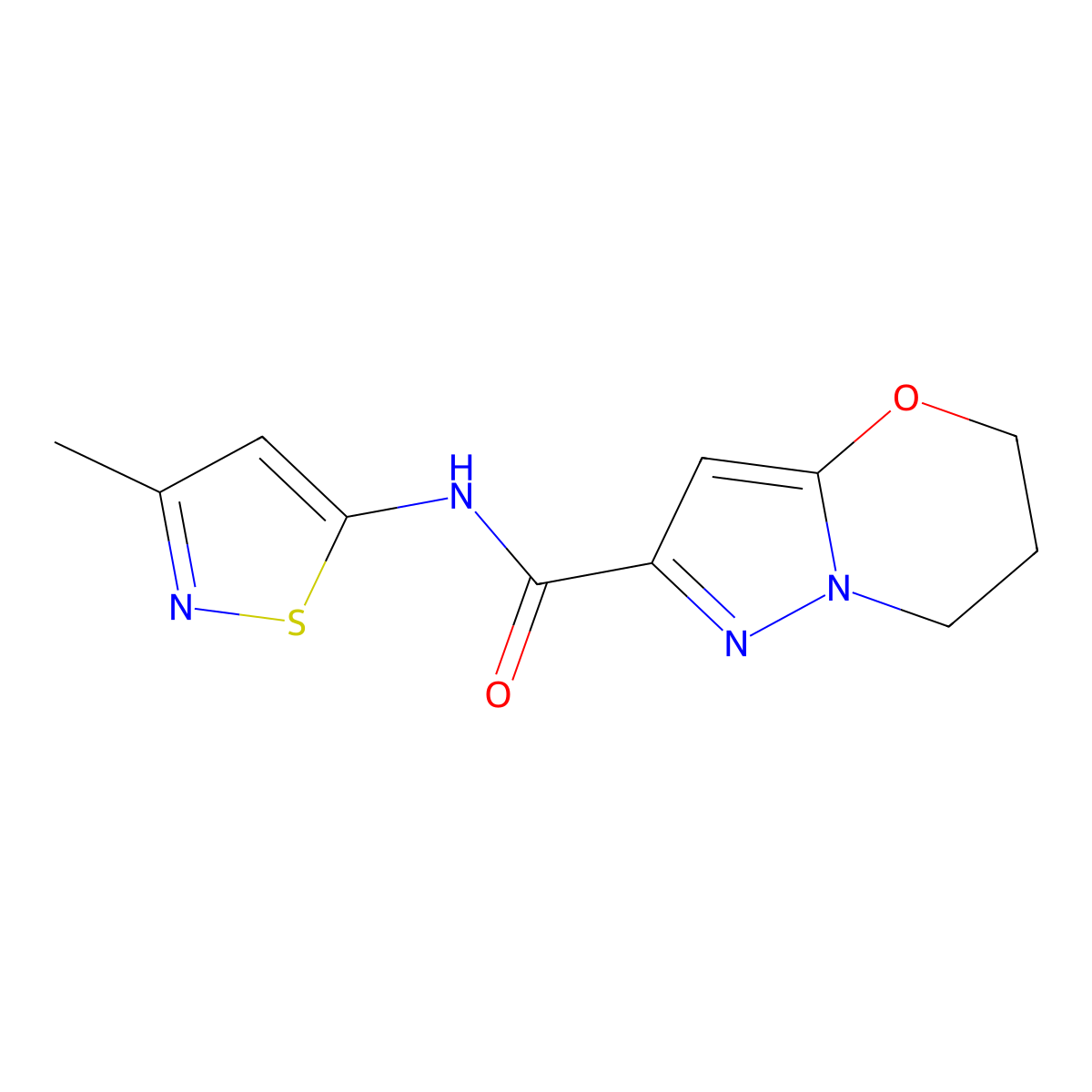 N-(3-methylisothiazol-5-yl)-6,7-dihydro-5H-pyrazolo[5,1-b][1,3]oxazine-2-carboxamide molecular structure, CAS 1448034-27-2