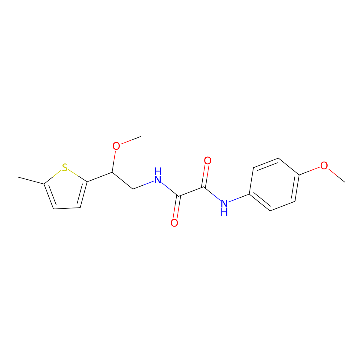 N1-(2-methoxy-2-(5-methylthiophen-2-yl)ethyl)-N2-(4-methoxyphenyl)oxalamide molecular structure, CAS 1448034-34-1