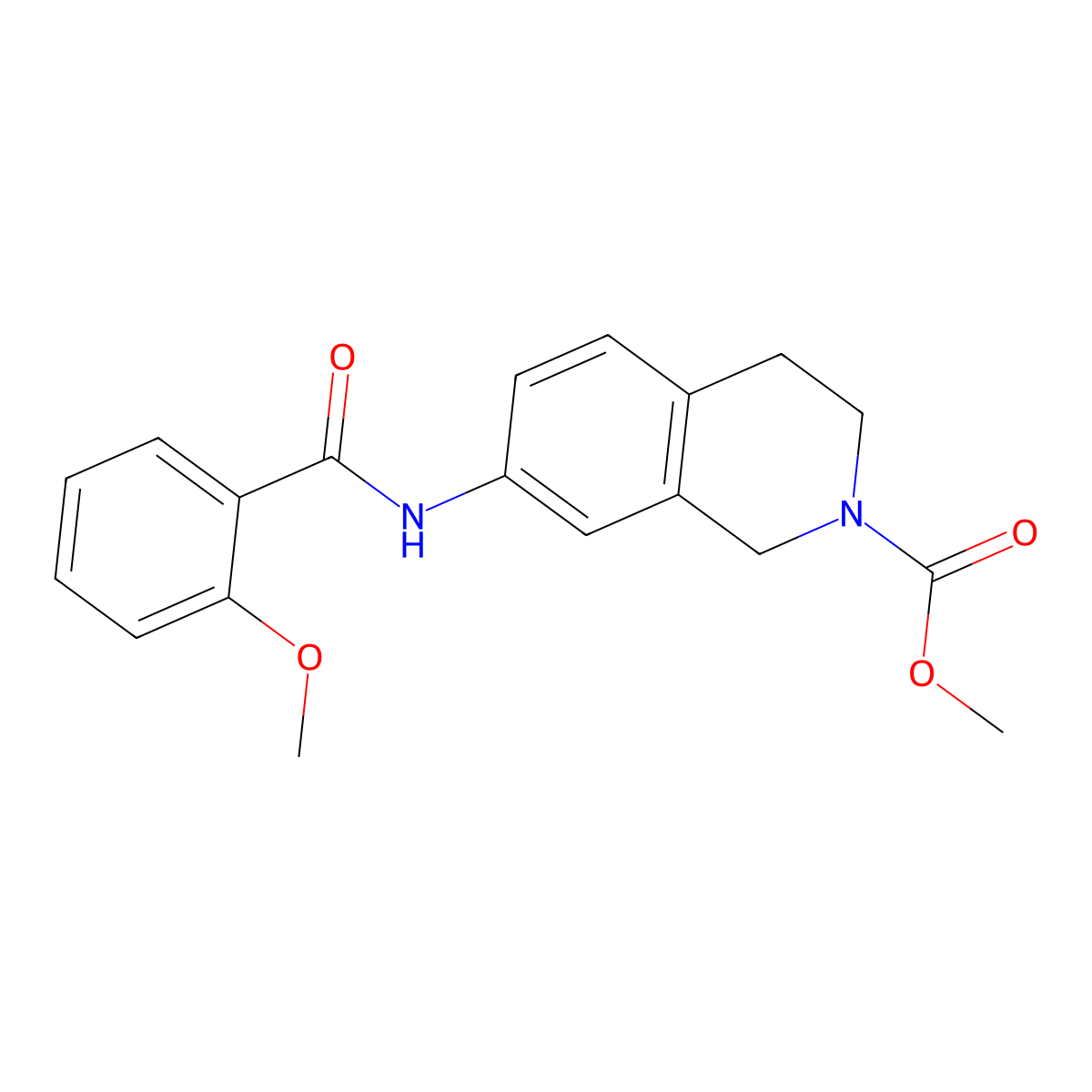 methyl 7-(2-methoxybenzamido)-3,4-dihydroisoquinoline-2(1H)-carboxylate molecular structure, CAS 1448034-46-5