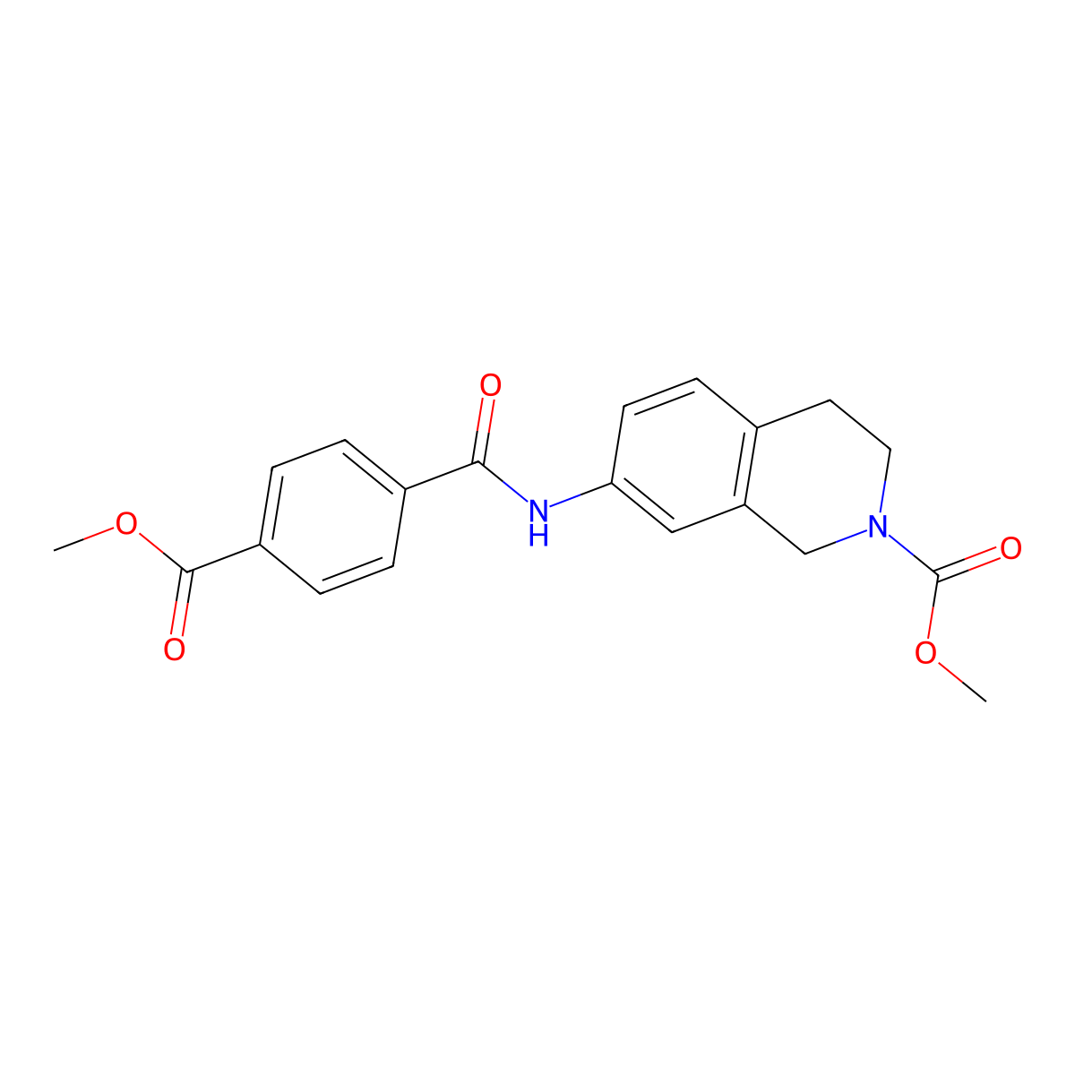 methyl 7-(4-(methoxycarbonyl)benzamido)-3,4-dihydroisoquinoline-2(1H)-carboxylate molecular structure, CAS 1448034-51-2