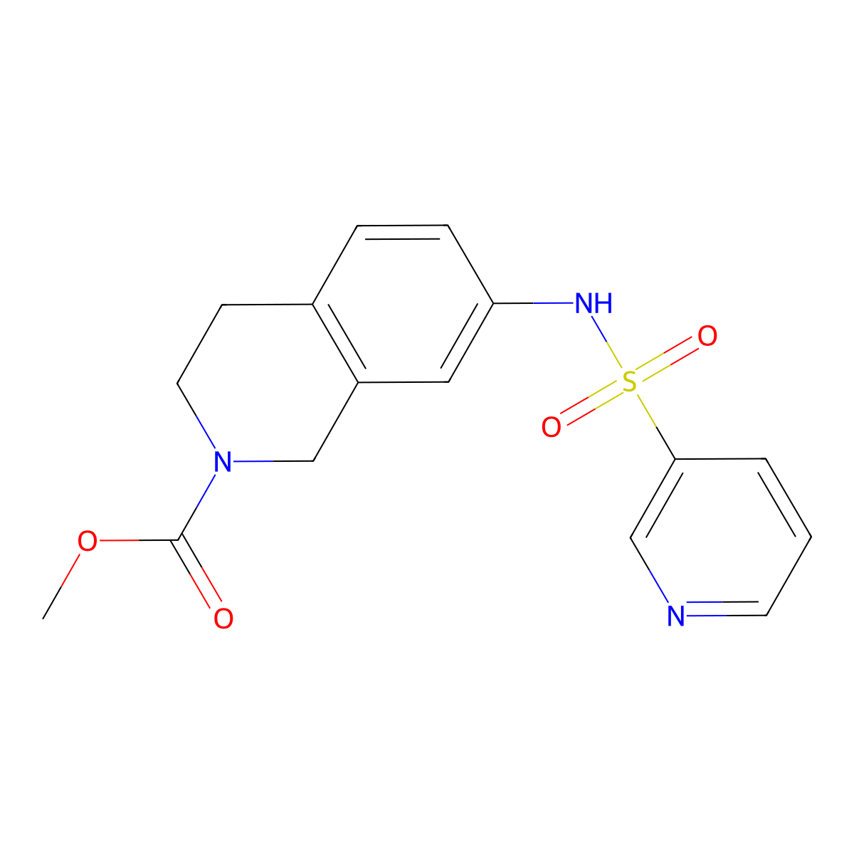 methyl 7-(pyridine-3-sulfonamido)-3,4-dihydroisoquinoline-2(1H)-carboxylate molecular structure, CAS 1448034-58-9