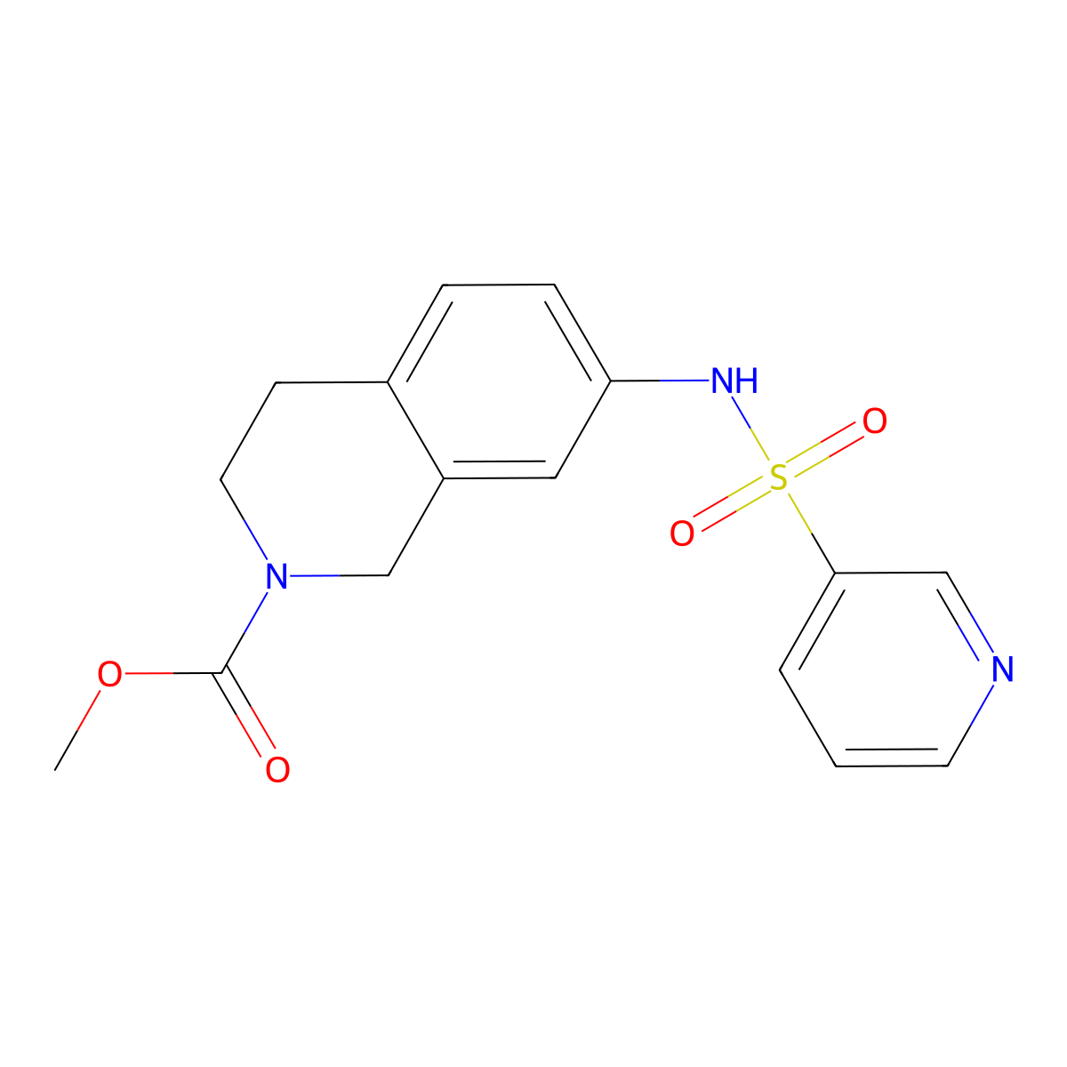 methyl 7-(pyridine-3-sulfonamido)-3,4-dihydroisoquinoline-2(1H)-carboxylate molecular structure, CAS 1448034-58-9