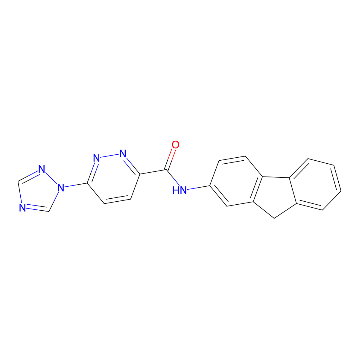 N-(9H-fluoren-2-yl)-6-(1H-1,2,4-triazol-1-yl)pyridazine-3-carboxamide molecular structure, CAS 1448034-61-4